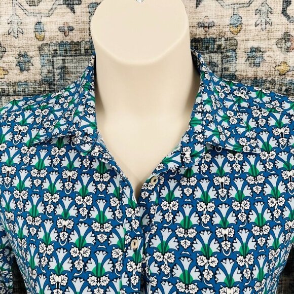 Max Studio Floral Print Shirt Dress Size S Belted Half Sleeve Collared x Studio - Picture 3 of 10